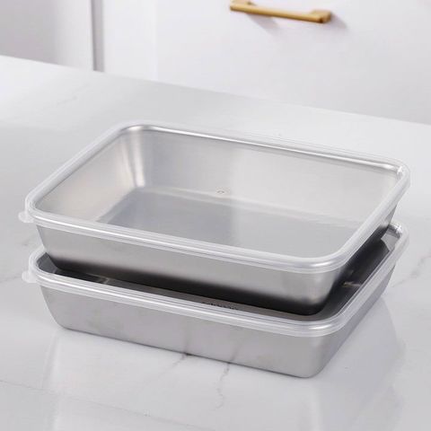 Hộp Đựng Thực Phẩm Lạnh, Hộp Inox 304 Chữ Nhật Cỡ Lớn Kèm Nắp Nhựa Cao Cấp.