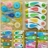 Vỉ 6 cây bút xóa kéo hoạt hình có túi zip nhiều mã