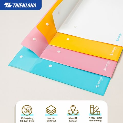 Bìa nút màu Pastel F4 Thiên Long CBF-003