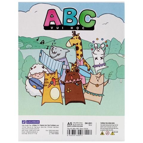 Tập Học Sinh - Vui Học ABC A5 - 4 Ô Ly - 96 Trang 80gsm - futurebook DK891 (Mẫu Màu Giao Ngẫu Nhiên)