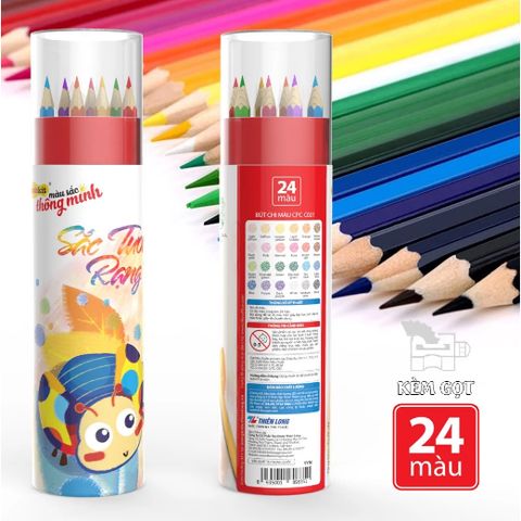 Bút chì màu kèm chuốt chì Thiên Long CPC-C021 24 màu
