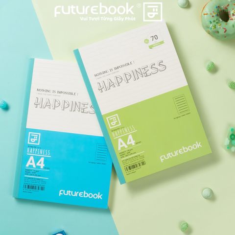 Sổ may chỉ dán gáy Happiness A4 200tr kẻ ngang - MC484 (Mẫu ngẫu nhiên)