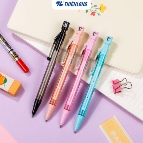 Bút chì bấm 2B PC-030 ngòi 2mm tích hợp chuốt - Màu ngẫu nhiên