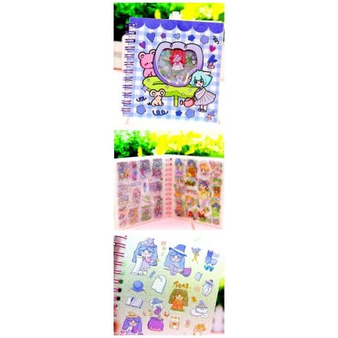 Sticker dạng sổ lò xò vuông hoạ tiết (SE)