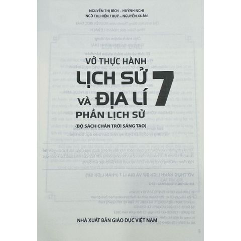 Sách tham khảo - Vở thực hành Lịch sử và Địa lí 7 - phần Lịch sử (Bộ sách Chân trời sáng tạo)