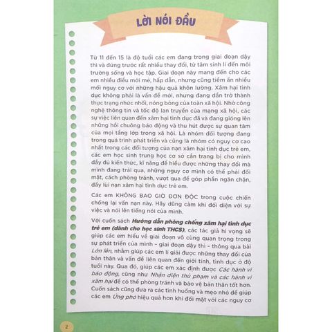 Sách tham khảo - Hướng dẫn phòng chống xâm hại tình dục trẻ em (dành cho học sinh Trung học cơ sở)