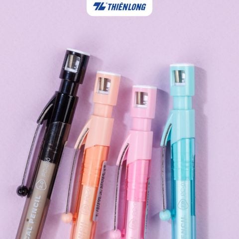Bút chì bấm 2B PC-030 ngòi 2mm tích hợp chuốt - Màu ngẫu nhiên