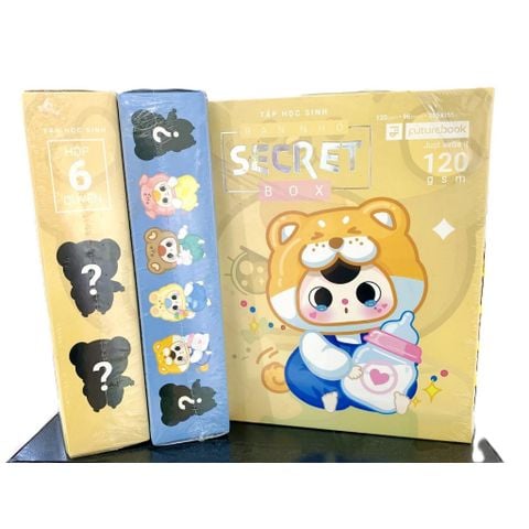 Hộp tập 4 ô ly vuông Bạn nhỏ Secret Box 96 trang ĐL120 (6 quyển)