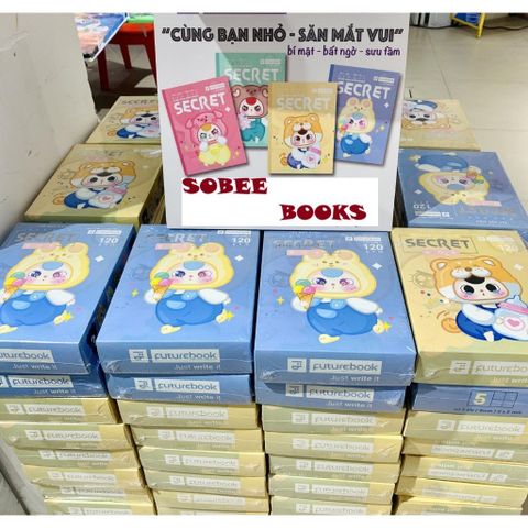 Hộp tập 4 ô ly vuông Bạn nhỏ Secret Box 96 trang ĐL120 (6 quyển)