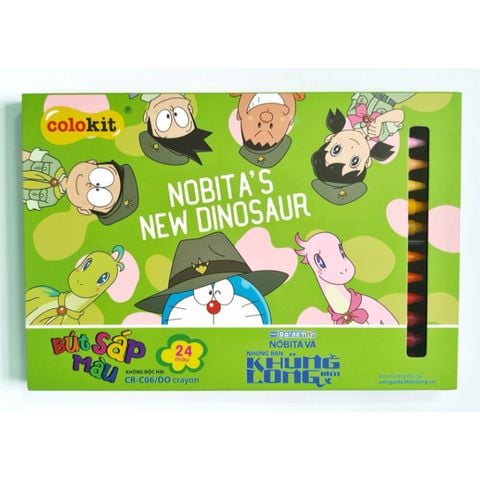 Bút sáp 24 màu Thiên Long Colokit CR-C06/DO - Phiên bản Nobita's New Dinosaur