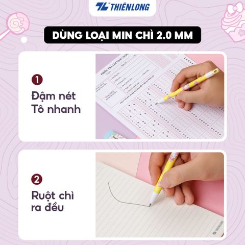 Bút chì bấm Thiên Long PC-029 tích hợp chuốt - Màu thân ngẫu nhiên