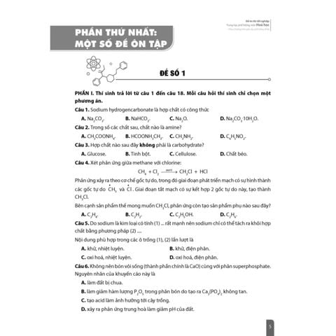 Sách tham khảo - Đề ôn thi tốt nghiệp THPT môn Hóa học (Biên soạn theo CT GDPT 2018)