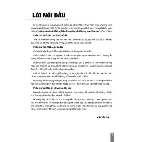 Sách tham khảo - Hướng dẫn ôn thi tốt nghiệp Trung học phổ thông môn Hoá học  (Biên soạn theo CT GDPT 2018)