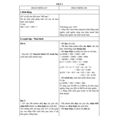 Sách tham khảo - Kế hoạch bài dạy môn Toán lớp 5 tập 1 (Bộ sách Chân trời sáng tạo)