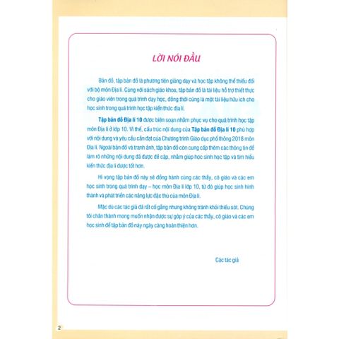 Sách tham khảo - Tập bản đồ Địa lí lớp 10 (Theo chương trình GDPT 2018)