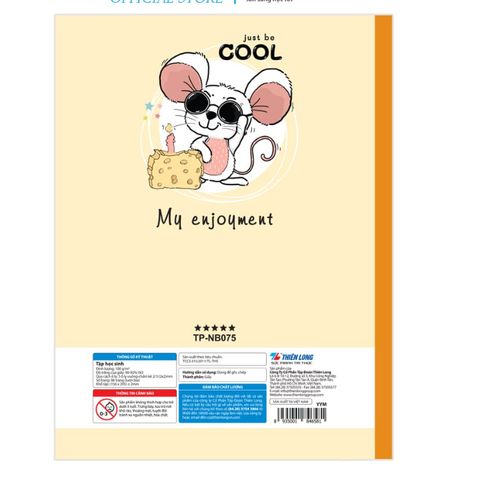 Tập học sinh -  96 trang 5 ô ly vuông 100 gsm - Điểm 10 TP-NB075 (hình ngẫu nhiên)