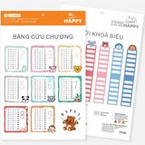 Bộ 15 nhãn tên môn học kèm 20 Sticker Happy (N641) - 4in1