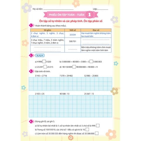 Sách tham khảo - Phiếu ôn tập cuối tuần môn Toán lớp 5 (bộ sách Chân trời sáng tạo)