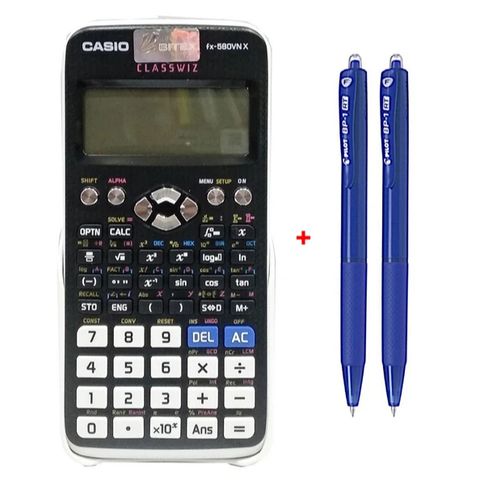 Bộ Máy Tính Casio FX 580 VN X + 2 Bút Bi Pilot BP-1RT Mực Xanh