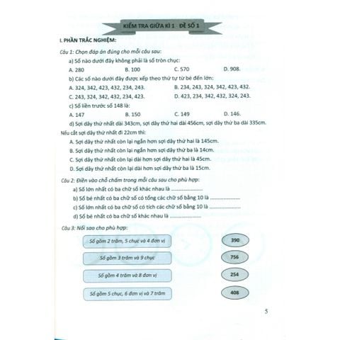 Sách tham khảo - Bộ đề kiểm tra môn Toán lớp 3 (Chân trời sáng tạo)
