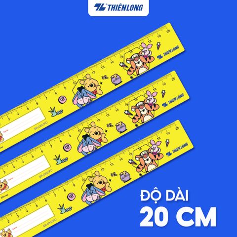 Thước thẳng học sinh 20cm Thiên Long Disney nhân vật Gấu Pooh SR-033/PO - Dễ nhìn, dễ đo lường, chất liệu nhựa PS bền