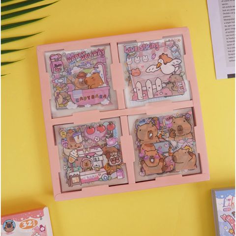 Sticker hoạt hình Capybara hộp 32 miếng
