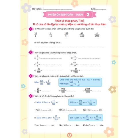 Sách tham khảo - Phiếu ôn tập cuối tuần môn Toán lớp 5 (bộ sách Chân trời sáng tạo)