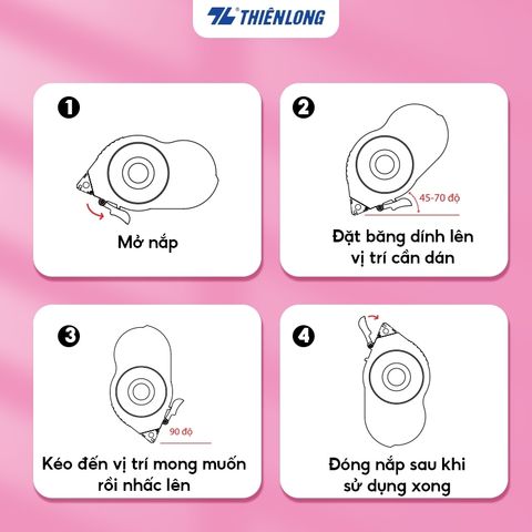 Băng dính kéo 2 mặt Thiên Long GT-001 (Màu ngẫu nhiên)