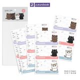 Nhãn vở học sinh N134 - Lovely Cat (15 nhãn)