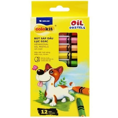 Hộp 12 Bút Sáp Dầu Lục Giác Hexagonal Oil Pastels - Colokit OP-C029
