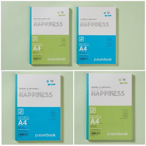 Sổ may chỉ dán gáy Happiness A4 200tr kẻ ngang - MC484 (Mẫu ngẫu nhiên)