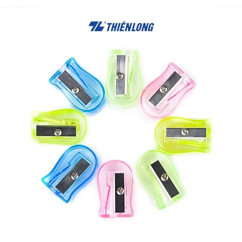 Chuốt bút chì mini Thiên Long Điểm 10 TP-S019 tiện dụng và nhỏ gọn - Xanh, xanh lá, vàng, hồng - Giao màu ngẫu nhiên