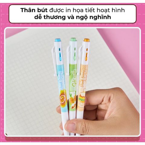Bút GELB-034 - Premium Phiên bản Món ăn vặt - Mực Xanh