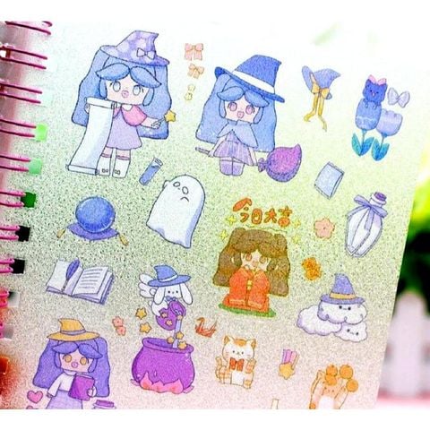 Sticker dạng sổ lò xò vuông hoạ tiết (SE)