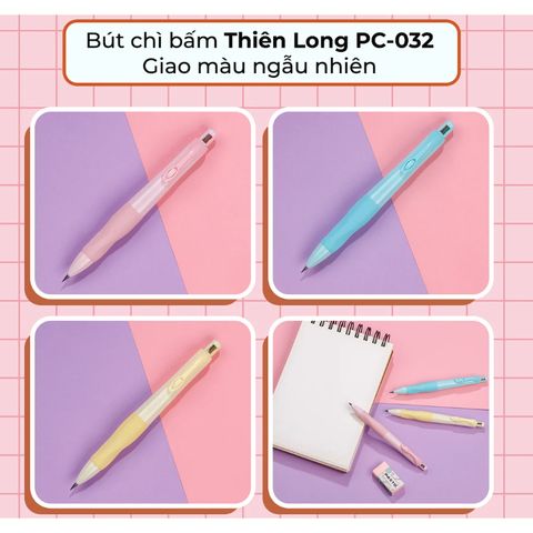 Bút chì bấm Thiên Long PC-032 tích hợp chuốt - Màu ngẫu nhiên