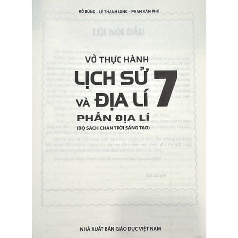 Sách tham khảo - Vở thực hành Lịch sử và Địa lí 7 - phần Địa lí (Bộ sách Chân trời sáng tạo)