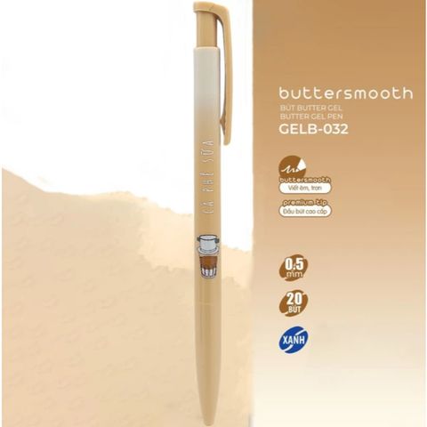 Bút GELB-032 - Phiên bản Cà phê - Mực Xanh