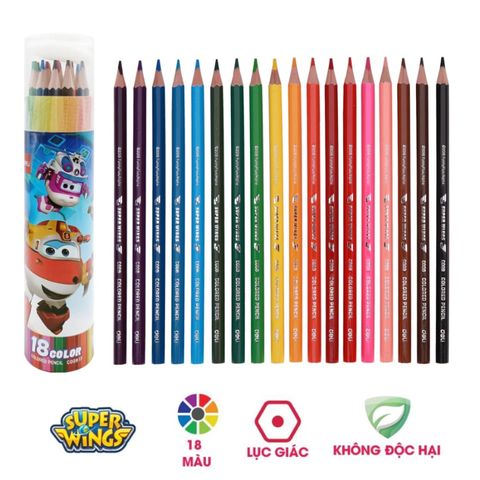 Bút chì màu Super Wings kèm đồ chuốt
