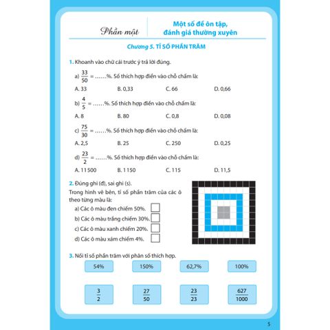Sách tham khảo - Ôn tập, đánh giá định kì môn Toán lớp 5 tập hai (Bộ sách Chân trời sáng tạo)