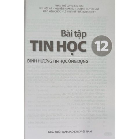 Sách bài tập - Tin học 12 - Định hướng Tin học ứng dụng - Kết nối tri thức với cuộc sống