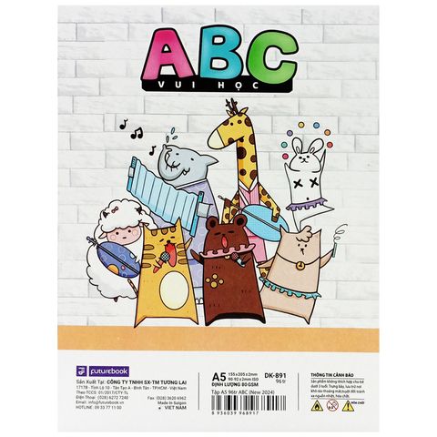 Tập Học Sinh - Vui Học ABC A5 - 4 Ô Ly - 96 Trang 80gsm - futurebook DK891 (Mẫu Màu Giao Ngẫu Nhiên)