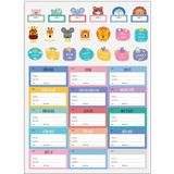 Bộ 15 nhãn tên môn học kèm 20 Sticker Happy (N641) - 4in1