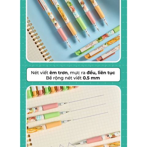 Bút GELB-033 - Premium Phiên bản Món ăn sáng - Mực Xanh