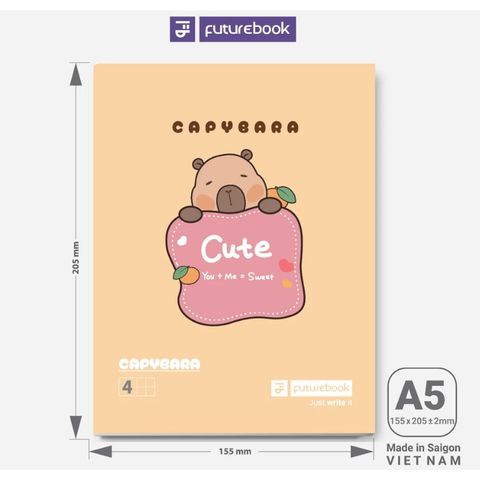Tập học sinh - Vở 4 ô ly vuông Capybara 96 trang ĐL100