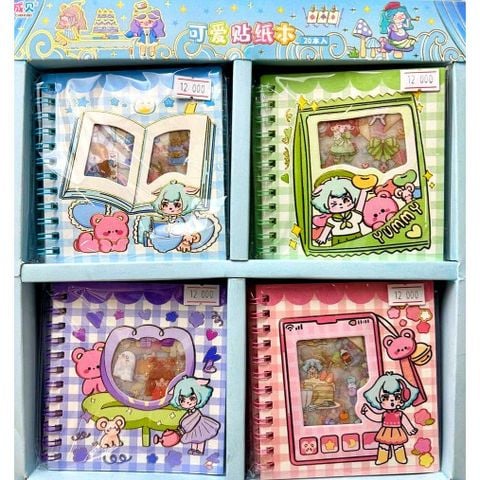 Sticker dạng sổ lò xò vuông hoạ tiết (SE)