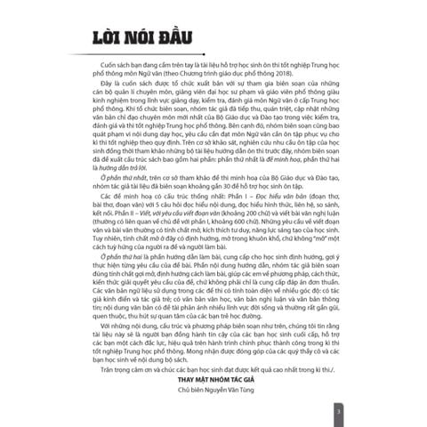 Sách tham khảo - Đề ôn thi tốt nghiệp THPT môn Ngữ Văn (Biên soạn theo CT GDPT 2018)