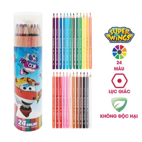 Bút chì màu Super Wings kèm đồ chuốt