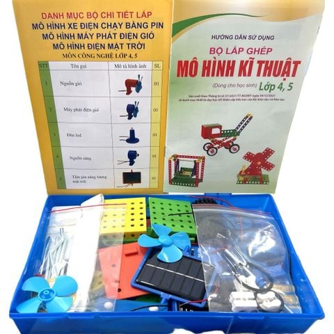 Bộ lắp ghép mô hình kĩ thuật cơ bản và nâng cao lớp 4, 5 (Bộ thực hành công nghệ 5 theo CT GDPT 2018)