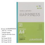 Sổ may chỉ dán gáy Happiness A4 200tr kẻ ngang - MC484 (Mẫu ngẫu nhiên)