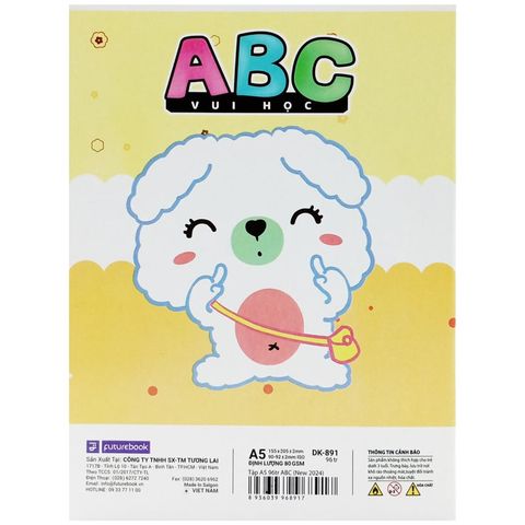 Tập Học Sinh - Vui Học ABC A5 - 4 Ô Ly - 96 Trang 80gsm - futurebook DK891 (Mẫu Màu Giao Ngẫu Nhiên)